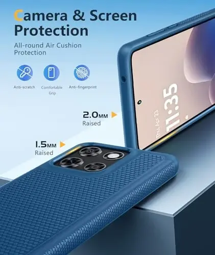 FNTCASE для Motorola Moto G-Stylus-5G-2025: двухслойный защитный чехол для телефона, ударопрочный, прочный, с нескользящей текстурированной задней панелью - прочный бампер военной защиты - 6,7 дюйма (синий) 