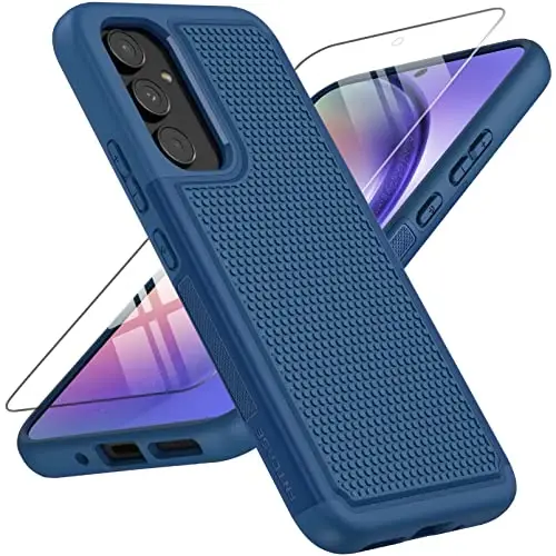 FNTCASE для Samsung Galaxy A54 5G: Двойной слой, полная защита от ударов | Прочный и надежный чехол для телефона | Мягкая, тонкая, матовая, легкая текстурированная задняя панель - Военная защита 
