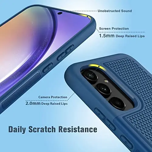 FNTCASE для Samsung Galaxy A54 5G: Двойной слой, полная защита от ударов | Прочный и надежный чехол для телефона | Мягкая, тонкая, матовая, легкая текстурированная задняя панель - Военная защита - 4