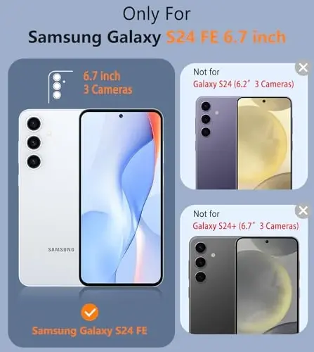 FNTCASE для Samsung Galaxy S24-FE: двухслойный защитный чехол для телефона повышенной прочности | Ударопрочный, прочный, с нескользящей текстурой | Прочная защита от падений военного уровня (зеленый) - 2