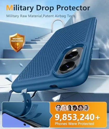 FNTCASE для Samsung Galaxy S25-Edge Case: Легкий чехол для телефона, защита от падений военного класса с нескользящей текстурированной задней панелью | Прочные противоударные защитные бамперы (синий) - 1