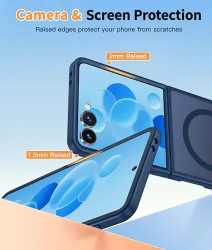 FNTCASE для Samsung-Galaxy Z-Flip-7 магнитный чехол: полупрозрачный матовый текстурированный чехол для телефона с защитой от падений военного класса - прочные ударопрочные защитные бамперы - 5