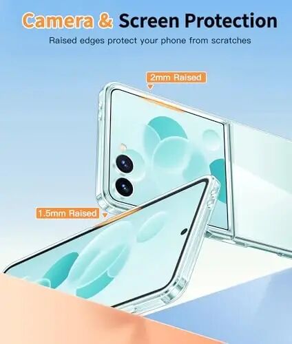 FNTCASE для Samsung-Galaxy Z-Flip-7 Прозрачный чехол: Военный класс защиты от падений, не желтеющий чехол для мобильного телефона - Прочный противоударный защитный бампер Прозрачный чехол для телефона - 5
