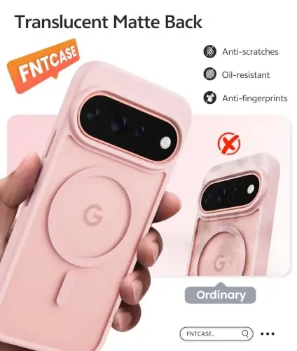 FNTCASE for 11 Pro XL Case, Fit for Magsafe, Screen Protector Light Pink | Translucent Matte Magnetic Back, 14FT Military Grade Drop Protection, Shockproof Protective Phone Cover, Light Pink - 6