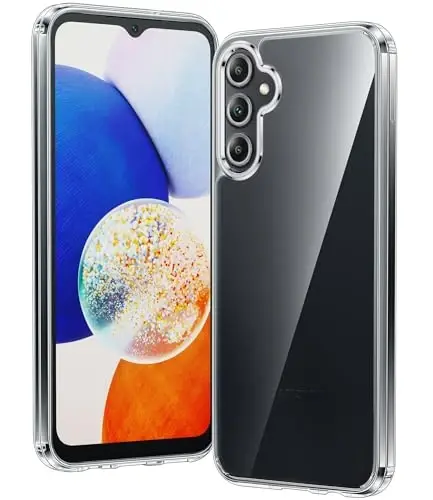 FNTCASE for Galaxy A14-5G Phone Case: for Samsung Galaxy A14-5G Clear Case Military Grade Drop Protection Anti Yellowing Cell Phone Cover - Rugged Shockproof Protective Transparent Cases (Clear) 