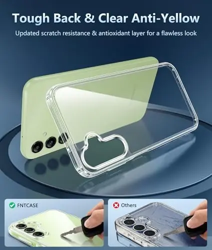 FNTCASE for Galaxy A14-5G Phone Case: for Samsung Galaxy A14-5G Clear Case Military Grade Drop Protection Anti Yellowing Cell Phone Cover - Rugged Shockproof Protective Transparent Cases (Clear) - 3