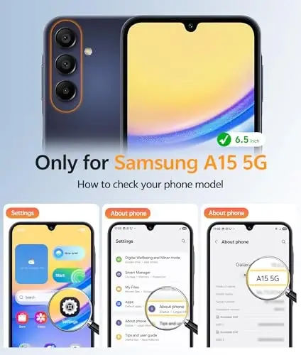 FNTCASE for Galaxy A15 5G Phone Case: [Compatible with Magsafe] [Screen Protector] Matte Translucent Military-Grade Protection for Samsung A15 Cover - Black - 2
