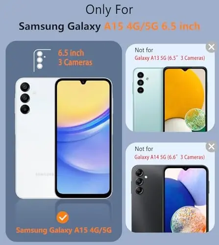 FNTCASE for Galaxy A15-5G Phone Case - Samsung A15 5G Military Grade Drop Protection, 14ft Drop Tested, Screen Protector Included, Anti-Slip Matte Textured, TPU+PC Dual Layer Shockproof Cover (Pink) - 2