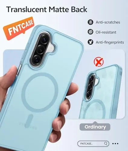 FNTCASE for Galaxy A17/A16 5G Phone Case: for Samsung A17 Cases [Compatible with Magsafe] [Screen Protector] Matte Translucent Military Grade Protection for Samsung A 17 & A 16 4G Cover - Teal - 1