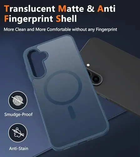 FNTCASE for Galaxy A26 5G Telefon G‘ilof Magnetik Mat Shaffof Harbiy Darajadagi Tomchidan Himoya Uyali Telefon Qopqog'i - Yupqa Mustahkam Chidamli Zarbaga chidamli Himoya Samsung A26 G'iloflari uchun - Ko'k - 5