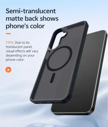 FNTCASE for Galaxy A27 5G Phone Case: for Samsung A27 Cases [Fit for Magsafe] [Screen Protector] Military Grade Drop Protection, Translucent Matte Back, Slim Shockproof Protective Cover - Black - 5