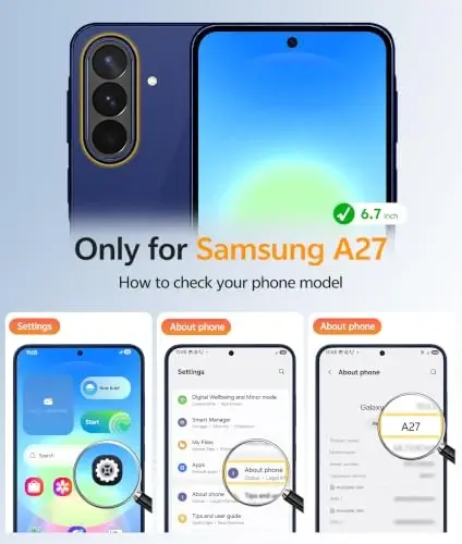 FNTCASE for Galaxy A27 5G Phone Case: for Samsung A27 Cases [Fit for Magsafe] [Screen Protector] Military Grade Drop Protection, Translucent Matte Back, Slim Shockproof Protective Cover - Blue - 2