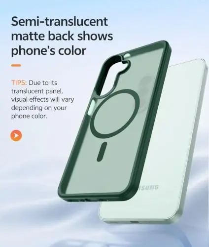 FNTCASE for Galaxy A27 5G Telefon Gʻilofi: Samsung A27 Gʻiloflari uchun [Magsafe uchun mos keladi] [Ekran Himoyachisi] Harbiy darajadagi tushishdan himoya qilish, Yarim shaffof mat Orqa tomon, Yupqa zarbaga chidamli himoya qopqogʻi - Yashil - 5