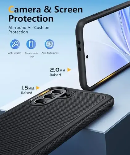 FNTCASE for Galaxy A37-5G Phone Case: Samsung Magnetic Cover [Fit for Magsafe] with Screen Protector, Anti-Slip Matte Textured, TPU+PC Dual Layer Shockproof, Military Grade Drop Protection (Black) - 6