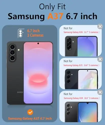 FNTCASE for Galaxy A37-5G Phone Case - Samsung Military Grade Drop Protection Cases, 14ft Drop Tested, Screen Protector Included, Anti-Slip Matte Textured, TPU+PC Dual Layer Shockproof Cover (Red) - FNTCASE (1)