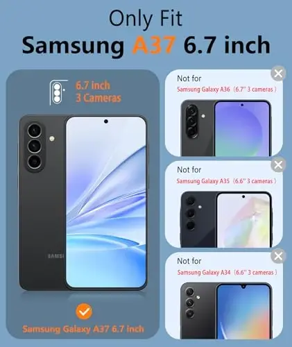 FNTCASE for Galaxy A37-5G Phone Case - Samsung Military Grade Drop Protection Cases, 14ft Drop Tested, Screen Protector Included, Anti-Slip Matte Textured, TPU+PC Dual Layer Shockproof Cover (Red) - FNTCASE (1)