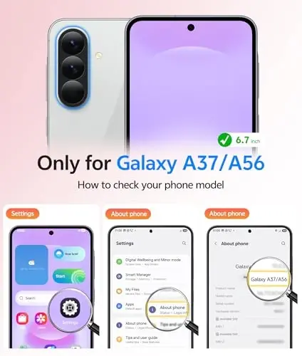 FNTCASE for Galaxy A37 5G Phone Case: Samsung A36 5G Case [Compatible with Magsafe] Matte Translucent [Screen Protector] Military Grade Protection for Samsung A37 & A36 Cases - Light Purple - 2