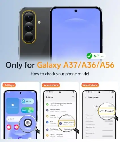 FNTCASE for Galaxy A37/A36 5G Phone Case, Fit for Magsafe, Screen Protector | Translucent Matte Magnetic Back, 14FT Military Grade Drop Protection, Shockproof Protective, for Samsung A37 Cover, Blue - FNTCASE (1)
