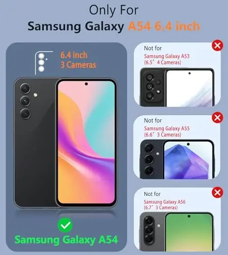 FNTCASE for Galaxy A54-5G Phone Case: Samsung Dual Layer Non Slip Cover | With Screen Protector, Military Grade Shockproof Drop Protection, Matte Textured Protective Cases for Daily Use, Light Purple - 2