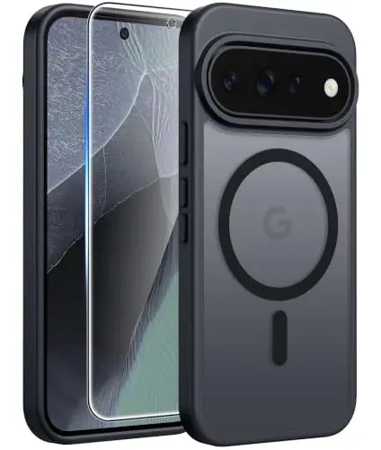 FNTCASE for Google 11/11 Pro Case, Compatible with Magsafe Black | Screen Protector, Translucent Matte, 14FT Military Grade Drop Protection, Shockproof Protective Phone Cover, Black - 1