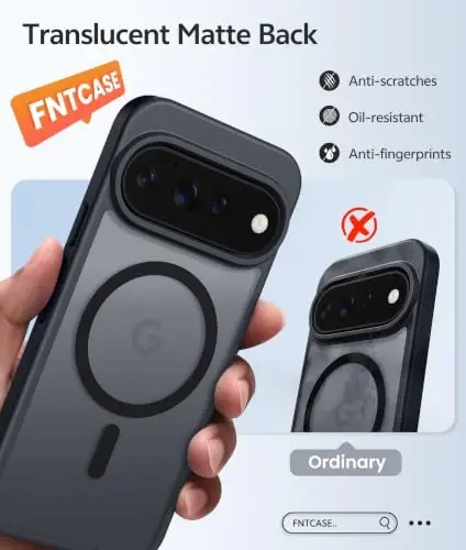 FNTCASE for Google 11/11 Pro Case, Compatible with Magsafe Black | Screen Protector, Translucent Matte, 14FT Military Grade Drop Protection, Shockproof Protective Phone Cover, Black - 6