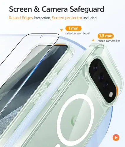 FNTCASE for Google 11/11 Pro Case, Compatible with Magsafe Clear | Screen Protector, Anti Yellowing, 14FT Military Grade Drop Protection, Shockproof Protective Phone Cover, Transparent Clear - 3