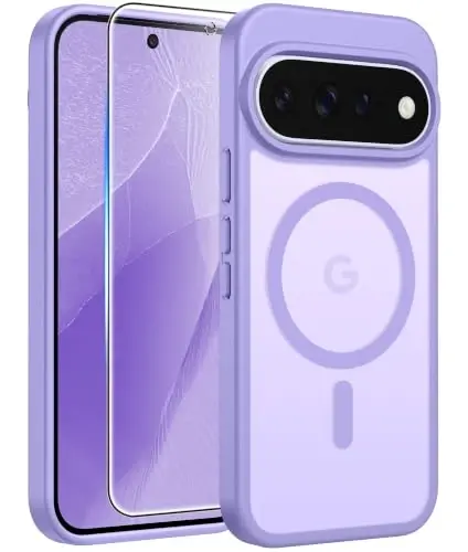 FNTCASE for Google 11/11 Pro Case, Compatible with Magsafe Light Purple | Screen Protector, Translucent Matte, 14FT Military Grade Drop Protection, Shockproof Protective Phone Cover, Light Purple 