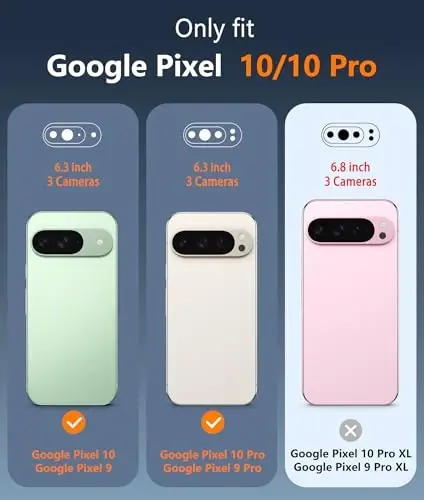 FNTCASE for Google Pixel 10 Case: Pixel 10 Pro Case Google 9/9 Pro Magnetic Clear Slim PhoneCase | Anti-Drop Shockproof Scratch Protective Thin Transparent Crystal Cell Phone Cover(Black) - 2