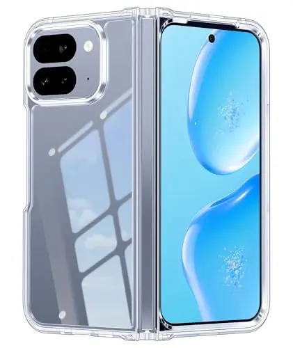 FNTCASE for Google Pixel 10-Pro-Fold Case: for Pixel 10-Pro-Fold Military Grade Drop Protection Anti Yellowing Cell Phone Cover - Transparent Protective Rugged Shockproof Phonecase, Clear - 1
