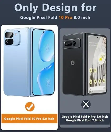 FNTCASE for Google Pixel 10-Pro-Fold Case: for Pixel 10-Pro-Fold Military Grade Drop Protection Anti Yellowing Cell Phone Cover - Transparent Protective Rugged Shockproof Phonecase, Clear - 2