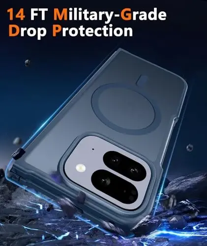 FNTCASE for Google Pixel 10-Pro-Fold Magnetic Case: Translucent Matte Textured Military Grade Drop Protection Cell Phone Cover - Slim Rugged Durable Shockproof Protective Bumper Cases - 4