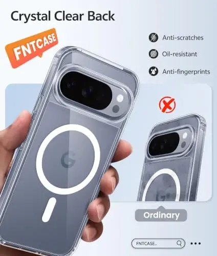 FNTCASE for Google Pixel 10 Pro XL / 9 Pro XL Case, Compatible with Magsafe | Screen Protector, Anti Yellowing, 14FT Military Grade Drop Protection, Shockproof Protective Phone Cover, Transparent Clear - 6