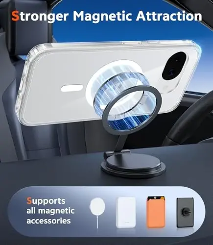 FNTCASE for Google Pixel 10a Case: Magnetic Military Grade Drop Protection with Screen Protector Anti Yellowing Cell Phone Cover - Rugged Shockproof Protective Bumper Transparent Cases(Clear Magsafe) - 4