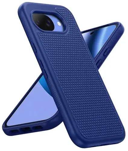 FNTCASE for Google Pixel 10A Case - Military Grade Drop Protection, 14ft Drop Tested, Screen Protector Included, Anti-Slip Anti-Fingerprint Matte Textured, Soft TPU Shockproof Cover (Navy Blue) 