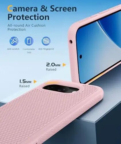 FNTCASE for Google Pixel 10A Case - Military Grade Drop Protection, 14ft Drop Tested, Screen Protector Included, Anti-Slip Anti-Fingerprint Matte Textured, Soft TPU Shockproof Cover (Pink) 