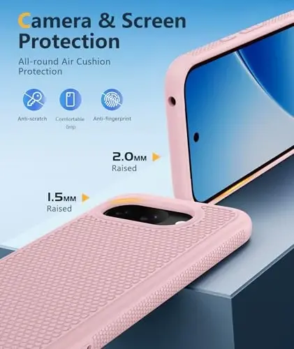 FNTCASE for Google Pixel 10A Case - Military Grade Drop Protection, 14ft Drop Tested, Screen Protector Included, Anti-Slip Anti-Fingerprint Matte Textured, Soft TPU Shockproof Cover (Pink) - 1