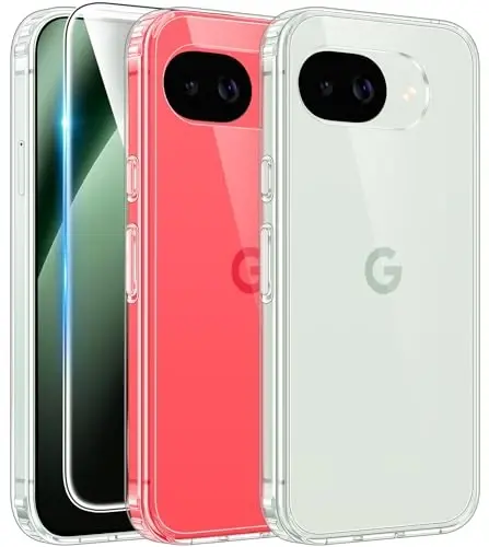 FNTCASE for Google Pixel 10a Case: Military Grade Drop Protection with Screen Protector Anti Yellowing Cell Phone Cover - Rugged Shockproof Protective Bumper Transparent Cases(Clear) - 1