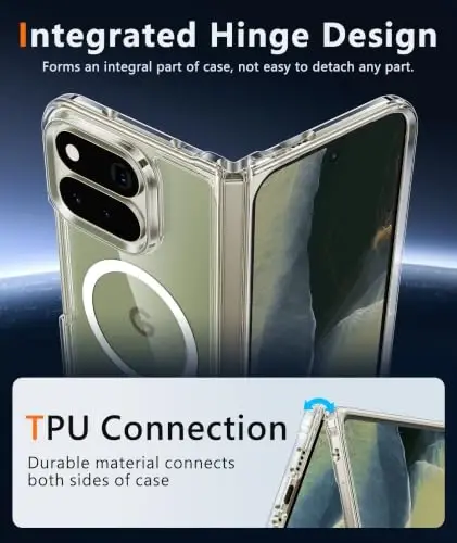 FNTCASE for Google Pixel 11 Pro Fold Case Clear Compatible with Magsafe | Anti Yellowing, Magnetic, Drop Proof ,Rugged Shockproof, Slim Protective Cell Cover - 3