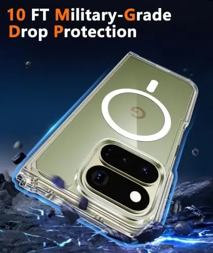 FNTCASE for Google Pixel 11 Pro Fold Case Clear Compatible with Magsafe | Anti Yellowing, Magnetic, Drop Proof ,Rugged Shockproof, Slim Protective Cell Cover - 6