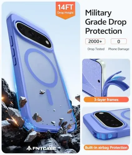 FNTCASE for Google Pixel 11 Pro / Pixel 11 Case, Fit for Magsafe | Screen Protector, Translucent Matte, Military Grade Drop Proof, Shockproof Protection Bumper, Protective Magnetic Phone Cover - 6