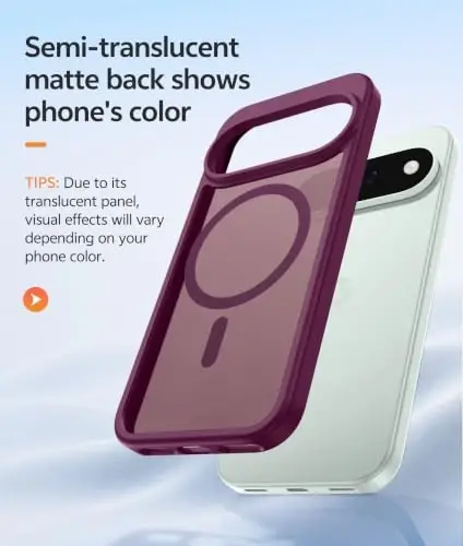 FNTCASE for Google Pixel 11 Pro/Pixel 11 Case, Fit for Magsafe, Burgundy | Screen Protector, Translucent Matte, Military Grade Drop Proof, Shockproof Protection Bumper, Protective Magnetic Phone Cover - 5