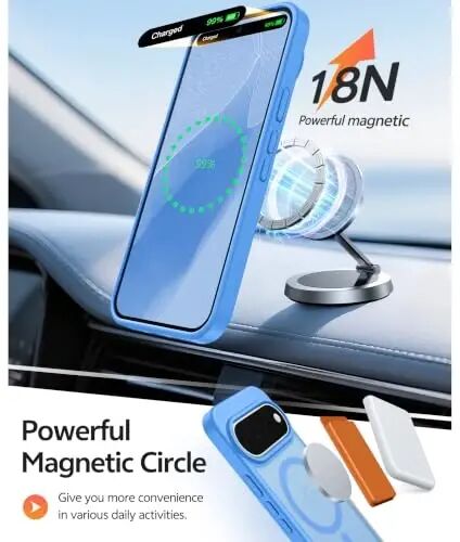 FNTCASE for Google Pixel 11 Pro/Pixel 11 Case, Fit for Magsafe, Ice Blue | Screen Protector, Translucent Matte, Military Grade Drop Proof, Shockproof Protection Bumper, Protective Magnetic Phone Cover - 3