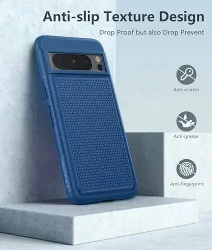 FNTCASE for Google Pixel 8-Pro Case: Dual Layer Shockproof Protective Cell Phone Cover | Anti Slip Textured Back | Military Protection Bumper | Heavy Duty Rugged Tough - 5