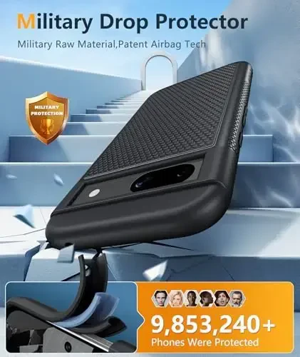 FNTCASE for Google Pixel 8A Case: Dual Layer Durable Shockproof Protective Cell Phone Cover with Hybrid Matte Textured Shell | Heavy Duty Rugged Military Grade Drop Protection Bumper Tough - 4