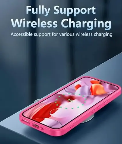 FNTCASE for Google Pixel-9-Pro XL Case: Clear Case Military Grade Drop Protection Anti Yellowing Cell Phone Cover - Rugged Shockproof Protective Bumper Transparent Cases(Rose) - 4