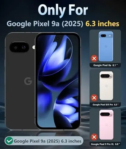 FNTCASE for Google Pixel 9a Case: Magnetic Military Grade Drop Protection Anti Yellowing Cell Phone Cover - Rugged Shockproof Protective Bumper Transparent Cases(Black Magnetic) - FNTCASE (1)