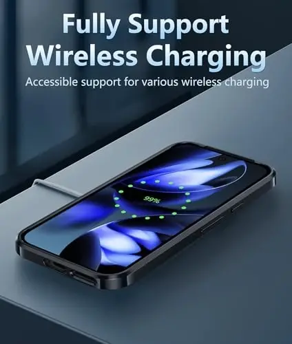 FNTCASE for Google Pixel 9a Case: Military Grade Drop Protection Anti Yellowing Cell Phone Cover - Rugged Shockproof Protective Bumper Transparent Cases(Black) - 4