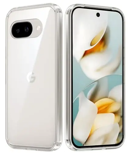 FNTCASE for Google Pixel 9a Case: Military Grade Drop Protection Anti Yellowing Cell Phone Cover - Rugged Shockproof Protective Bumper Transparent Cases(Clear) - 1