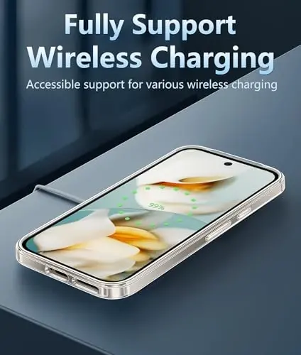 FNTCASE for Google Pixel 9a Case: Military Grade Drop Protection Anti Yellowing Cell Phone Cover - Rugged Shockproof Protective Bumper Transparent Cases(Clear) - 4