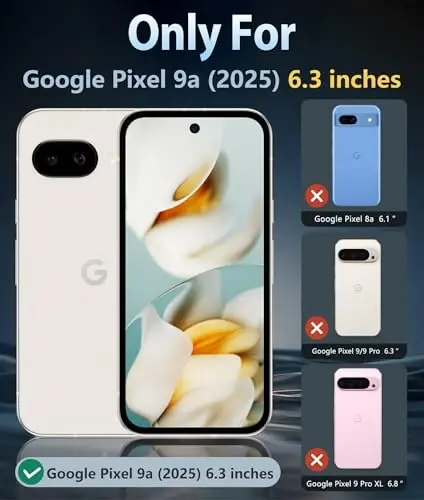 FNTCASE for Google Pixel 9a Case: Military Grade Drop Protection Anti Yellowing Cell Phone Cover - Rugged Shockproof Protective Bumper Transparent Cases(Clear) - 2